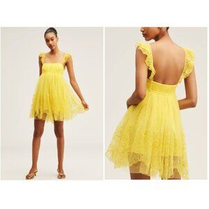 ANTHROPOLOGIE Let Me Be Eyelet Tulle Mini Dress